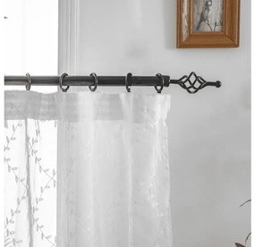 Perdea alba VINTORA cu model de frunze 140x250 cm Agatat: Inele metalice