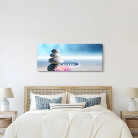 Tablou cu nisip, crin și pietrele spa (120x50 cm)