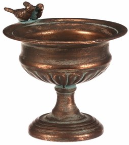 Pocal metalic pentru aranjamente florale sauadăpătoare Romance, 19 x 16 x 16 cm, culoare cupru