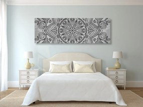 Tablou Mandala cu atingere antică în design alb-negru