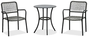 Autronic Set de grădină 1+2, metal, polyratan,gri, AZ-L1103 GREY
