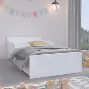 Pat alb simplu si universal pentru copii 160 x 80 cm