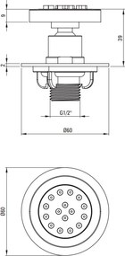 CASCADA Duza de duș: rotundă, îngropată NAC_N77K Finisaj: negru