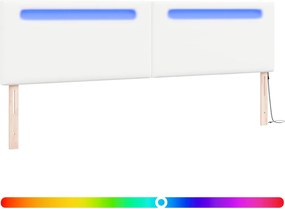 vidaXL Tăblie LED Alb 200 cm Piele artificială
