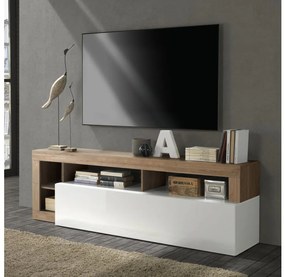 Comodă TV LENOR alb/stejar