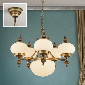 Lustra suspendata eleganta stil clasic Nostalgie 6L patina/ champagne