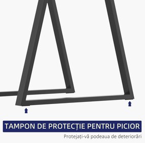HOMCOM Set 2 Picioare de Masă Trapezoidale cu 6 Găuri și 12 Șuruburi, 70x5x72 cm, Negru | Aosom Romania