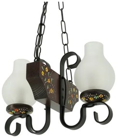 Brilagi - Lustru suspendat pe lanț QUEEN 2xE14/40W/230V fag/wenge