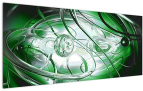 Tablou abstract verde (120x50 cm), în 40 de alte dimensiuni noi