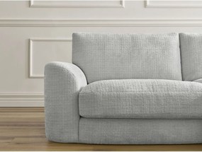 Colțar gri deschis cu tapițerie din chenille (cu colț pe partea dreaptă/cu șezlong) Leonore – Bobochic Paris