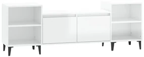 821198 vidaXL Comodă TV, alb extralucios, 160x35x55 cm, lemn prelucrat