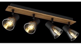Plafoniera cu 4 spoturi directionabile design modern CLAUDE negru, maro