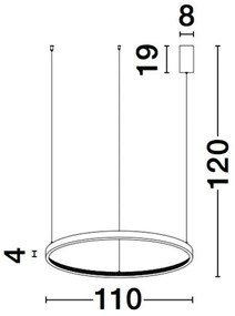 Lustra LED dimabila, design modern PRESTON, 110cm negru NVL-9865110