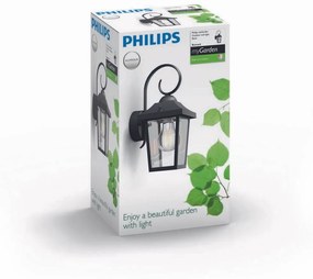 Lampă de perete de exterior Philips 17236/30/PNBuzzard 1x E27 60 W fără bec IP44, negru