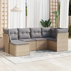 vidaXL Set canapele de grădină cu perne, 6 piese, bej, poliratan