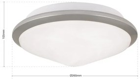 Plafoniera diametru 26cm, Rima satin chrome NU 9-310/26 Titan OR