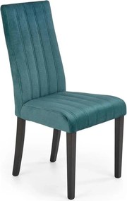 Scaun DIEGO 2, negru/verde, stofa catifelata/lemn de fag, 47x59x99 cm