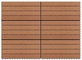 vidaXL Plăci de pardoseală, 6 buc., maro, 60 x 30 cm, WPC, 1 m²