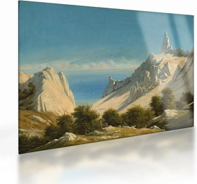 Tablou pe sticlă - Georg Emil Libert, View of Sommerspiret, the Cliffs of Møn, reproducere (70x50 cm)