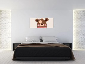 Tablou - Teddy ursuleț cu eșarfă roșie (120x50 cm)