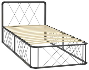284594 vidaXL Cadru de pat, gri, 90 x 200 cm, metal