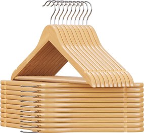 Set de umerașe din lemn SOHO, 20 buc., maro natur SongmicsHome