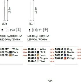 Lampa LED de podea DORICA PT1 OTTONE