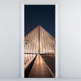 Fototapet pentru ușă - Louvre noaptea (95x205cm)