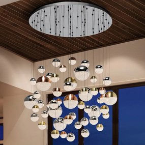 LUSTRA XXL cu 55 pendule LED DIMABILA prin BLUETOOTH Sphere 140cm SV-794691B