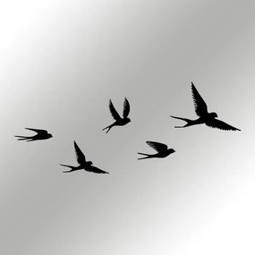 SET 5x decorațiune de perete metal păsări