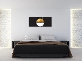 Tablou - Abstracție de aur și negru N⁰1 (120x50 cm)