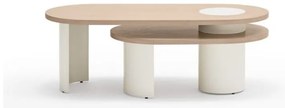 Măsuță de cafea albă în decor de frasin 120x50 cm Nori - Teulat