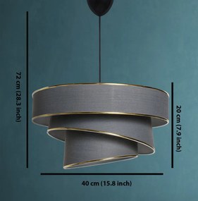 Lustra Couper, Soclu E27, Max 45 - 60W, Culoare Antracit / Auriu