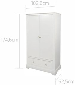 Dulap Marylou alb cu 2 sertare H174,6 cm