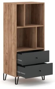 Comodă SULA, stejar craft/negru
