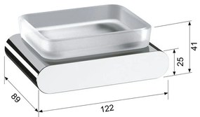 Săpunieră albă de montat pe perete din sticlă Flori – Sapho