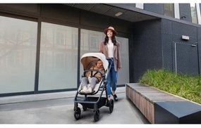 Cărucior de copii combinat 3 în 1 KINDERKRAFT NEWLY Classic beige + scaun auto MINK PRO