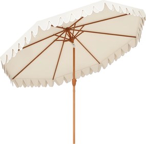 Outsunny Umbrelă de Grădină cu Deschidere cu Manivelă, Fald Dublu şi Înclinabil, 2.7x2.4 m, Alb Crem | Aosom Romania