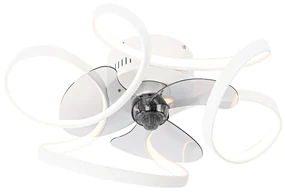 Ventilator de tavan alb 55cm incl. LED Dimmabil cu telecomandă - Mandy