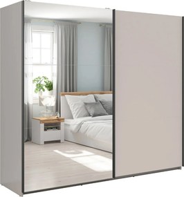 Dressing TETRIX, casmir, PAL, cu 2 usi si oglinda, 220x60x196 cm