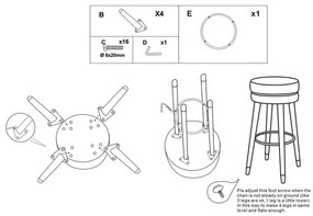 Scaun de bar negru/auriu tapițat (înălțime șezut 74 cm) Paris – Mauro Ferretti
