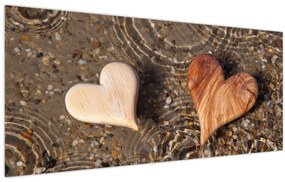 Tablou - Inimile din lemn (120x50 cm)