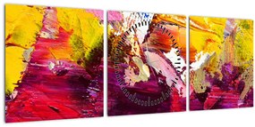 Tablou cu abstracție - pictura (cu ceas) (90x30 cm)