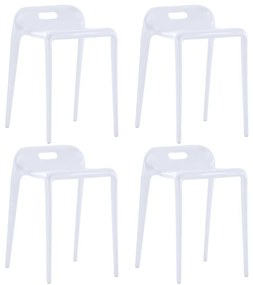 247282 vidaXL Scaune stivuibile, 4 buc., alb, plastic