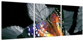 Tablou cu fluture (cu ceas) (90x30 cm)