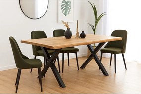 Masă de dining cu aspect de lemn de stejar 90x160 cm Kora – Bonami Essentials