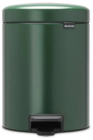 Cos de gunoi cu pedala Brabantia NewIcon 1003199, 5 L, Inchidere lina, Baza antiderapanta, Verde inchis