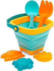 Baby Mix Găleată pliabilă cu jucării pentru nisip și apă, 5 buc.