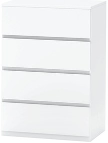 HOMCOM Comodă Sideboard, Comodă cu 4 sertare, 55 cm x 33 cm x 80 cm, Alb | Aosom Romania