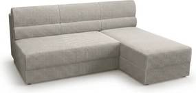 OFERTA Set de canapea extensibila reversibila in forma de L TAVERO SLIM 201x140 cm, bej deschis clasa a II-a